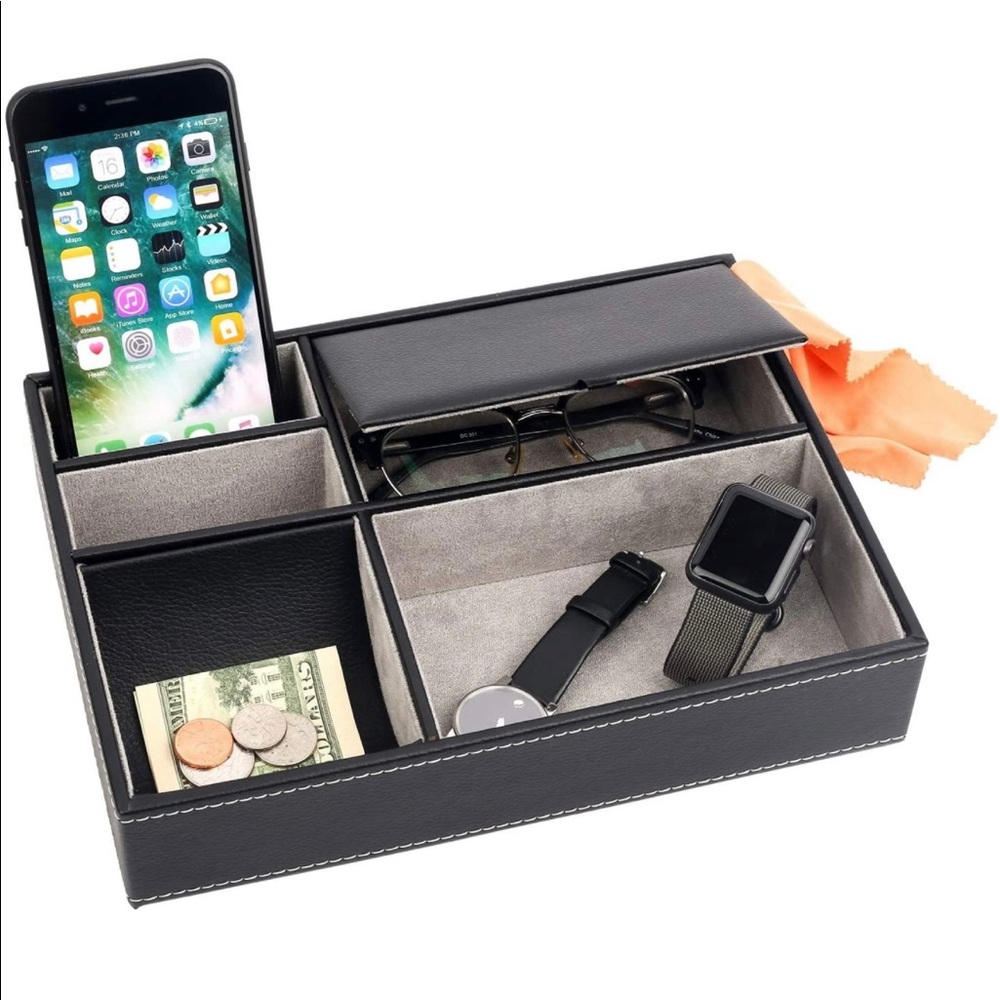 Leather Desktop Storage Organizer - Picture 1 of 4